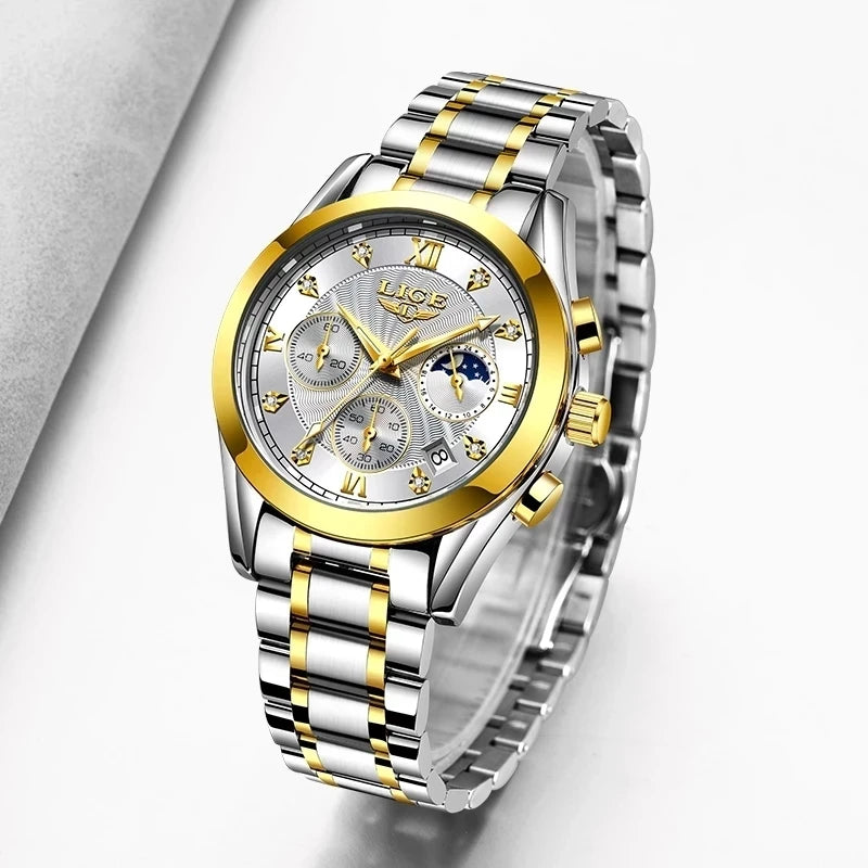 Shark & Sapphire Golden Radiance Luxury Women's Watch