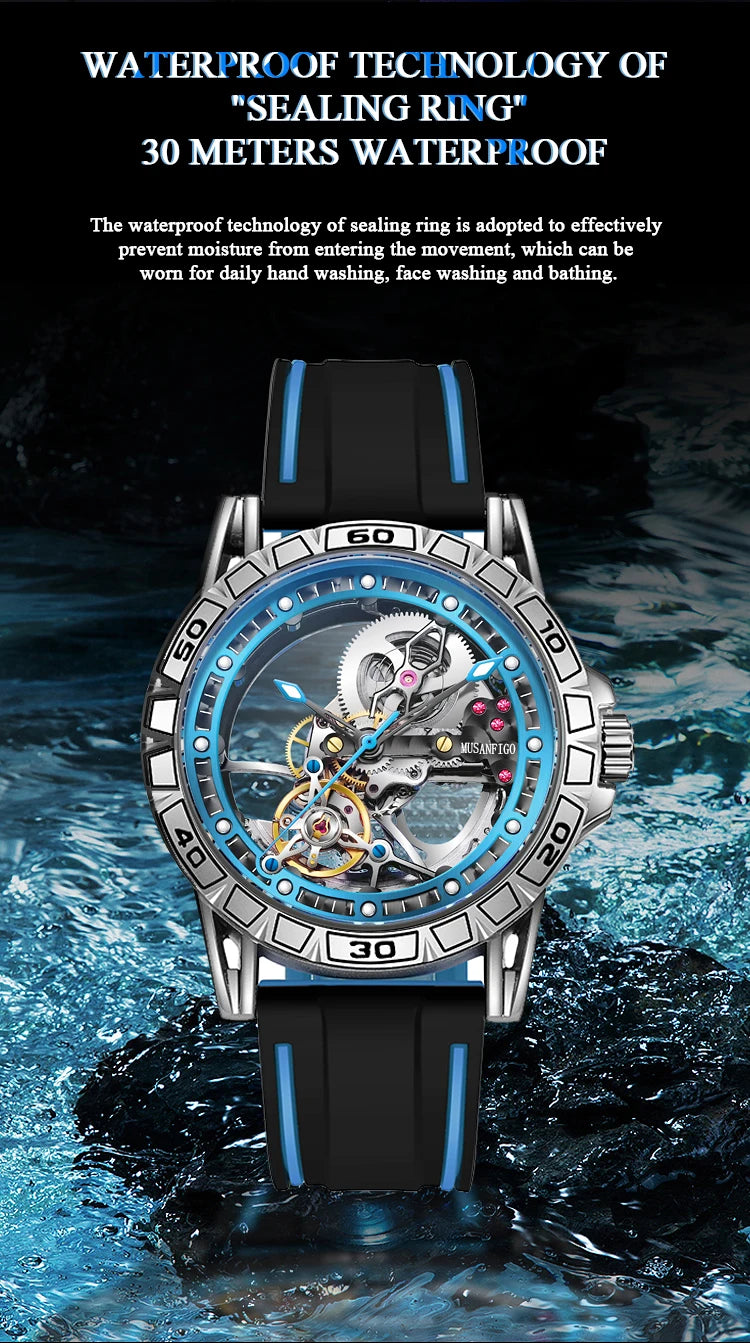 Shark & Sapphire Luminary Skeleton Automatic